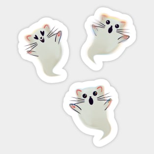 Spooky Cute Ghost Cats Sticker